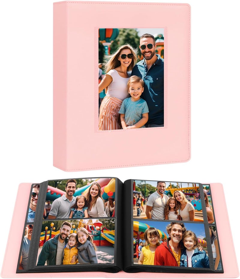 Aevdor 272 Pockets Photo Album 5x7 Holds 272 Photos, 5x7 Photo Album Extra Large Capacity Leather Cover Photo Albums for Family Wedding Baby Pictures (272 Pink) - Image 1